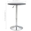 vidaXL Table de bar Noir Ø60 cm MDF