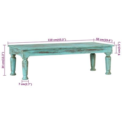 vidaXL Table basse 110x50x34 cm Bois de récupération massif