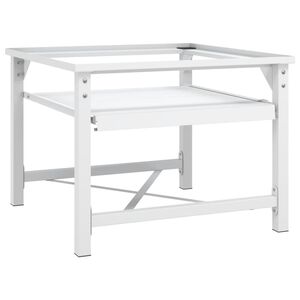 vidaXL Socle de machine à laver avec étagère coulissante blanc