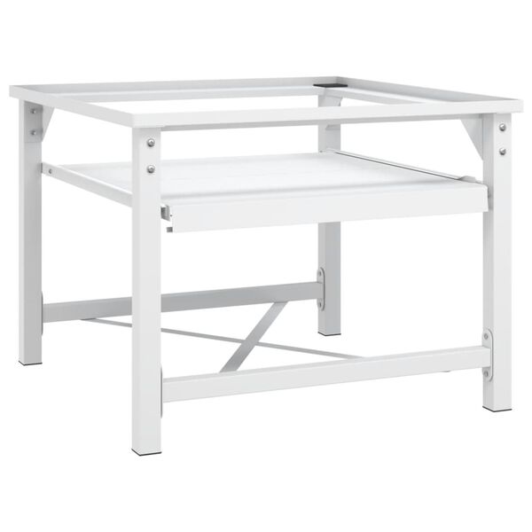 vidaXL Socle de machine à laver avec étagère coulissante blanc