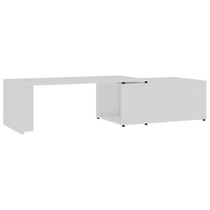 vidaXL Table basse Blanc 150x50x35 cm Bois d'ing&eacute;nierie