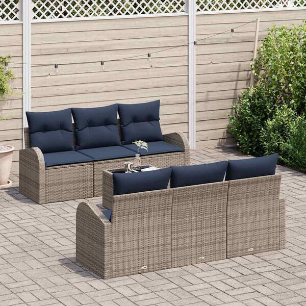 vidaXL Ensemble de canap&eacute; de jardin Gris 55 x 55 x 37 cm polyrotin