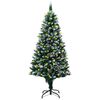 vidaXL Sapin de No&euml;l avec LED et pommes de pin et neige blanche 150 cm