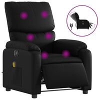 vidaXL Fauteuil inclinable de massage électrique noir similicuir