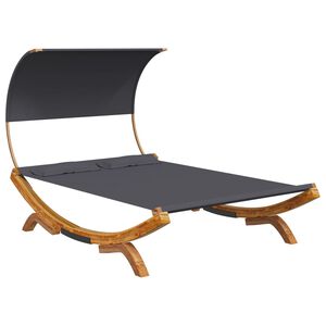 vidaXL Lit repos et auvent 165x203x126 cm Bois courb&eacute; Anthracite