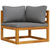 vidaXL Canap&eacute;s d'angle sectionnels 2 pcs avec coussins Gris fonc&eacute;