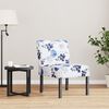 vidaXL Fauteuil sans accoudoirs bleu tissu avec fleurs