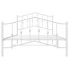 vidaXL Cadre de lit m&eacute;tal sans matelas et pied de lit blanc 100x200 cm