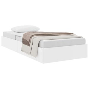 vidaXL Lit de Rangement avec matelas Blanc pur 100 x 190 cm Faux cuir