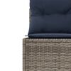 vidaXL Canap&eacute; de jardin et table et coussins demi-rond gris poly rotin