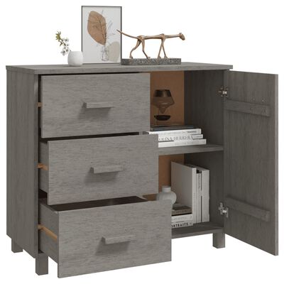 vidaXL Buffet HAMAR Gris clair 90x40x80 cm Bois massif de pin