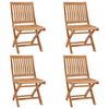 vidaXL Chaises pliables de jardin avec coussins lot de 4 Teck solide