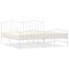 vidaXL Cadre de lit m&eacute;tal sans matelas et pied de lit blanc 193x203 cm