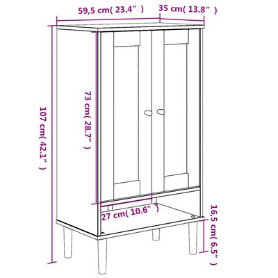 vidaXL Armoire à chaussures SENJA aspect rotin marron bois massif