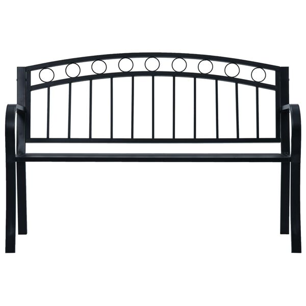 vidaXL Banc de jardin 125 cm Noir Acier