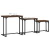 vidaXL Tables basses gigognes 3 pcs chêne marron bois d'ingénierie