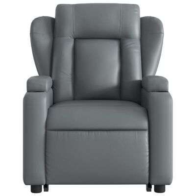 vidaXL Fauteuil inclinable de massage gris similicuir