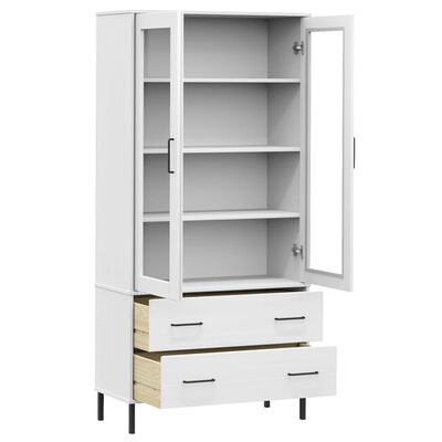 vidaXL Bibliothèque avec pieds en métal Blanc 85x35x172,5 cm Bois OSLO