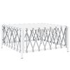 vidaXL Table de jardin blanc 70x70x34 cm tissu tissé