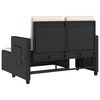 vidaXL Banc inclinable de jardin avec coussins noir résine tressée