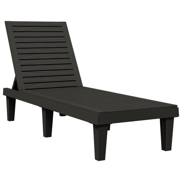 vidaXL Chaise longue noir 155x58x83 cm polypropyl&egrave;ne
