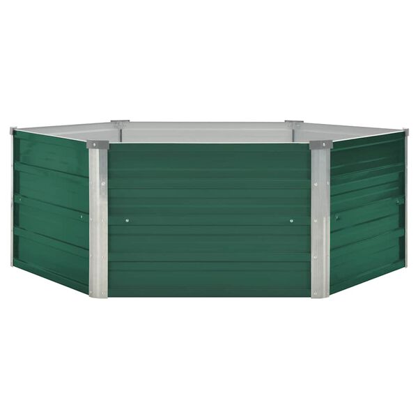 vidaXL Jardini&egrave;re 129 x 129 x 45 cm cm Acier galvanis&eacute; Vert