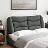 vidaXL Coussin de t&ecirc;te de lit Hvar gris fonc&eacute; 137 cm tissu
