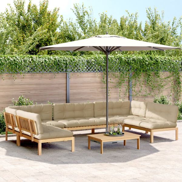 vidaXL Salon palette de jardin avec coussins 6pcs bois d'acacia massif