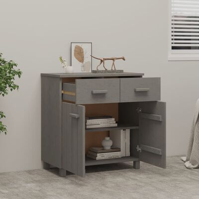 vidaXL Buffet HAMAR Gris clair 79x40x80 cm Bois massif de pin