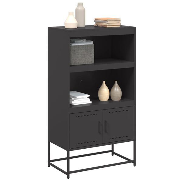 vidaXL Buffet haut noir 68,5x38,5x123,5 cm acier