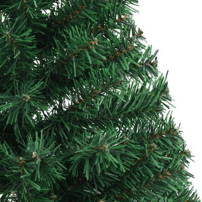 vidaXL Sapin de Noël artificiel moitié avec support vert 150 cm PVC