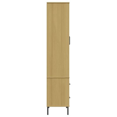 vidaXL Bibliothèque avec pieds en métal Marron 85x35x172,5cm Bois OSLO