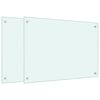 vidaXL Dosserets de cuisine 2 pcs blanc 70x50 cm verre tremp&eacute;