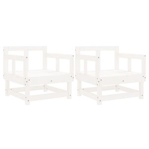 vidaXL Chaises de jardin lot de 2 blanc bois massif de pin