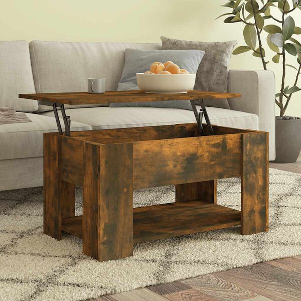 vidaXL Table basse Ch&ecirc;ne fum&eacute; 79x49x41 cm Bois d'ing&eacute;nierie