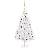vidaXL Arbre de No&euml;l artificiel pr&eacute;-&eacute;clair&eacute; et boules blanc 180 cm PVC