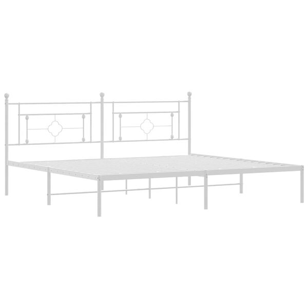 vidaXL Cadre de lit m&eacute;tal sans matelas et t&ecirc;te de lit blanc 193x203 cm
