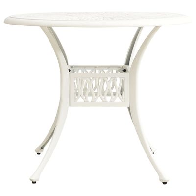 vidaXL Table de jardin Blanc 90x90x74 cm Aluminium coulé