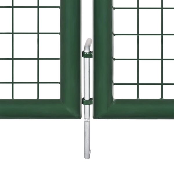 vidaXL Portail de jardin en acier grillag&eacute; 400 x 100 cm vert