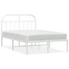 vidaXL Cadre de lit m&eacute;tal sans matelas et t&ecirc;te de lit blanc 135x190 cm
