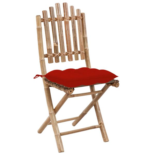 vidaXL Chaises pliables de jardin lot de 2 avec coussins Bambou