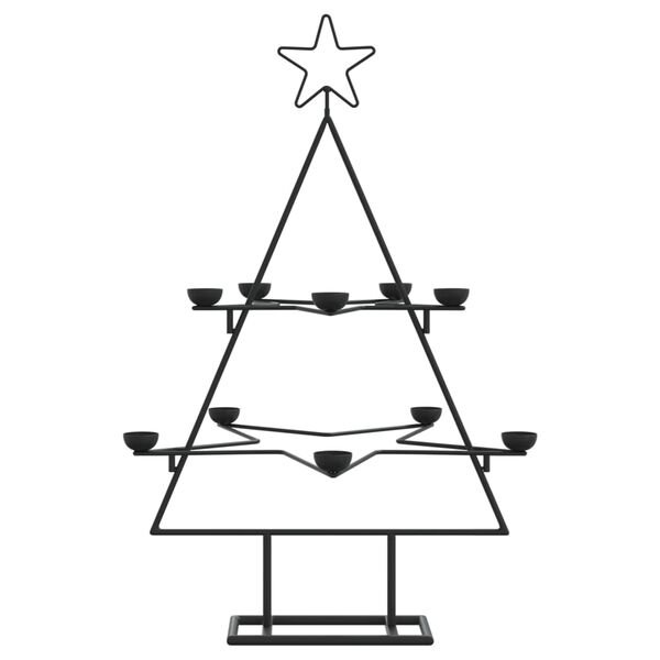 vidaXL Arbre de No&euml;l en m&eacute;tal pour d&eacute;coration noir 75 cm