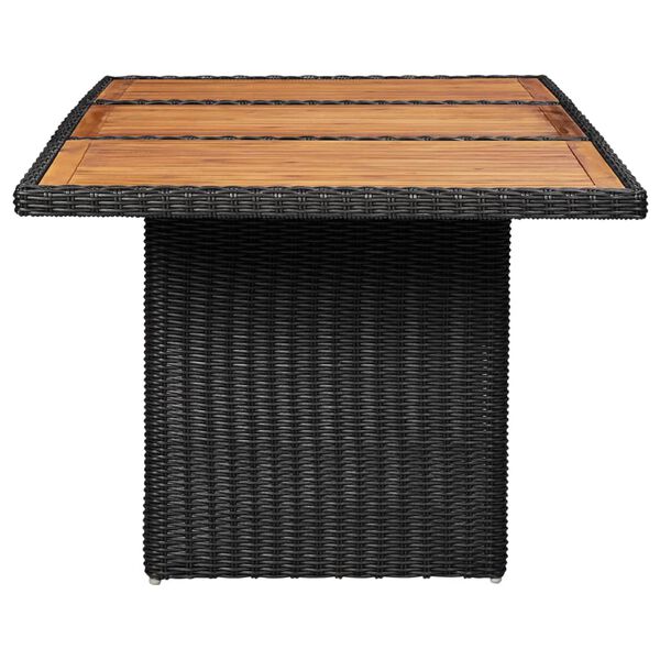 vidaXL Table &agrave; manger de jardin Noir 200x100x74 cm R&eacute;sine tress&eacute;e