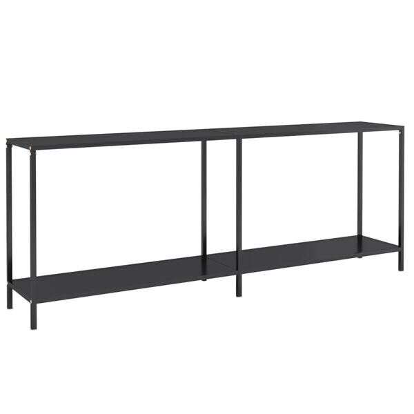 vidaXL Table console Noir 200x35x75,5 cm Verre tremp&eacute;