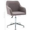 vidaXL Chaise pivotante de bureau Taupe Tissu