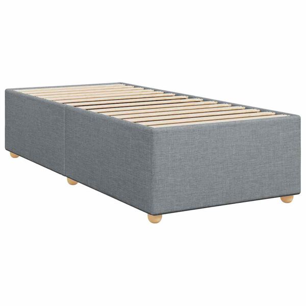 vidaXL Cadre de lit sans matelas gris clair double tissu