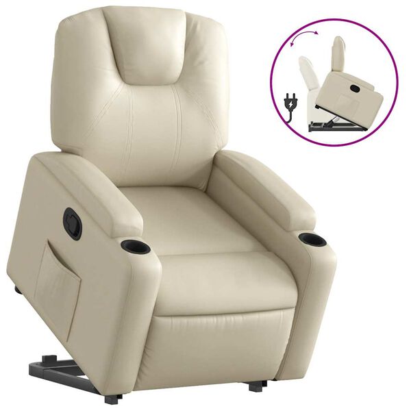 vidaXL Fauteuil inclinable cr&egrave;me similicuir