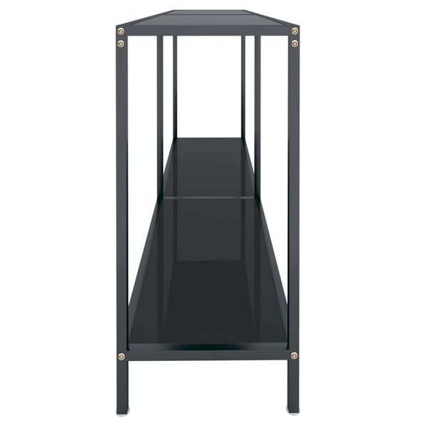 vidaXL Table console Noir 140x35x75,5 cm Verre trempé