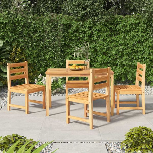 vidaXL Ensemble &agrave; manger de jardin 5pcs Bois de teck massif