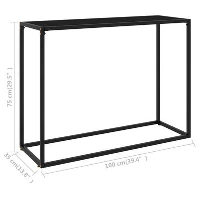 vidaXL Table console Noir 100x35x75 cm Verre trempé